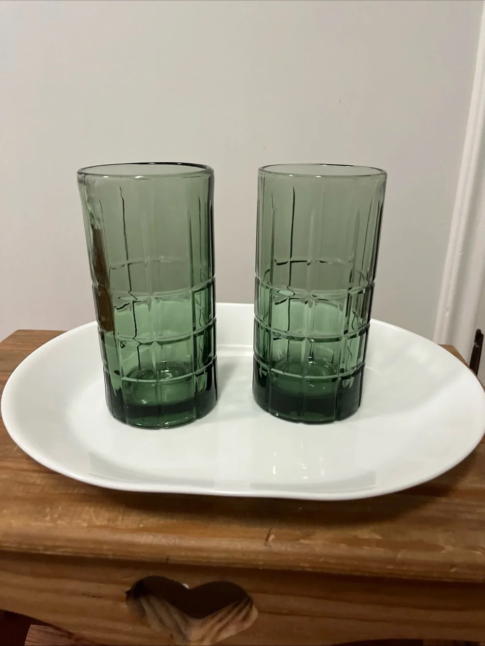 Anchor Hocking Green Tumbler Glasses - Set of 2